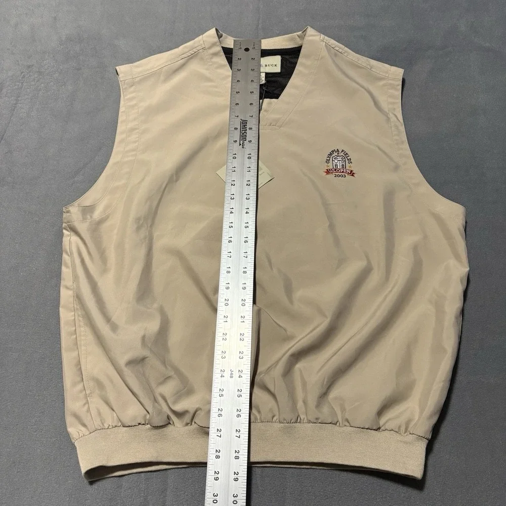 Cutter & Buck Golf Vest Mens XL Beige Windbreaker Olympia Fields U.S. Open 2003